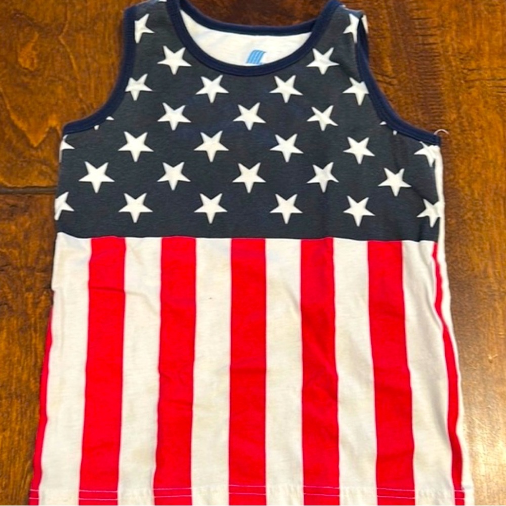 USA Flag Patriotic Stars and Stripes Kids Tank Top